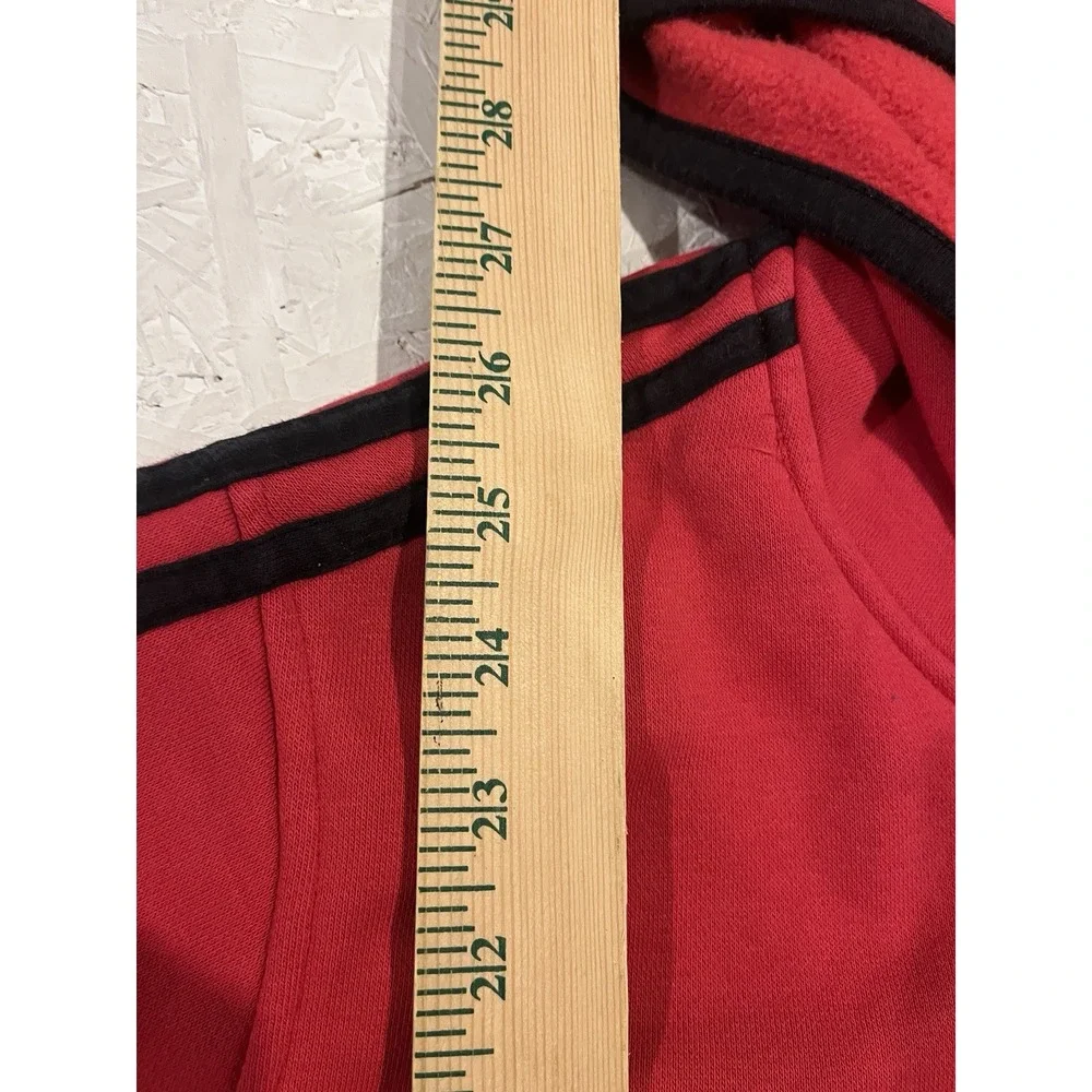 Vintage‎ 3 Strips Label ADIDAS Embroidered Zippered Hooded Sweatshirt Mens 2XL